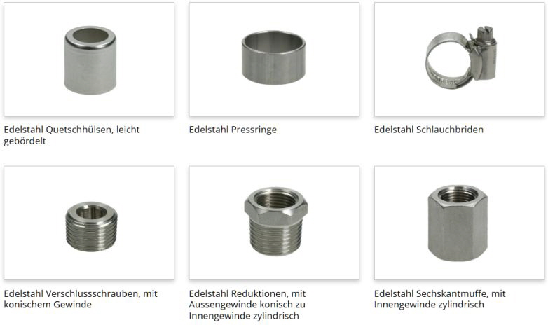 CB-Technik Armaturen und Adapter aus Edelstahl