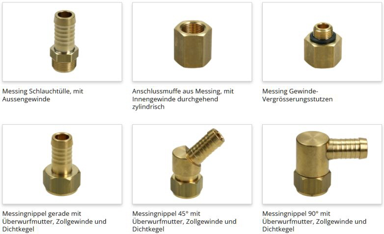 CB-Technik Armaturen und Adapter aus Messing