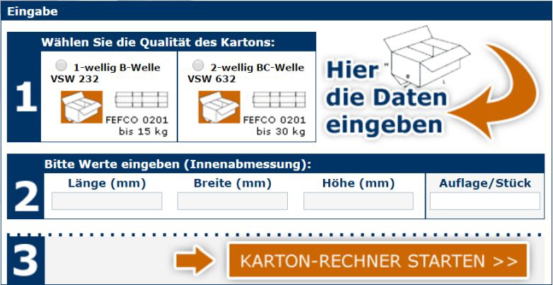 Storopack - Karton-Rechner Storopack - Karton-Rechner