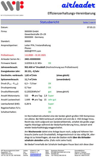 WF Steuerungstechnik - Effizienzerhaltungsvereinbarung WF Steuerungstechnik - Effizienzerhaltungsvereinbarung